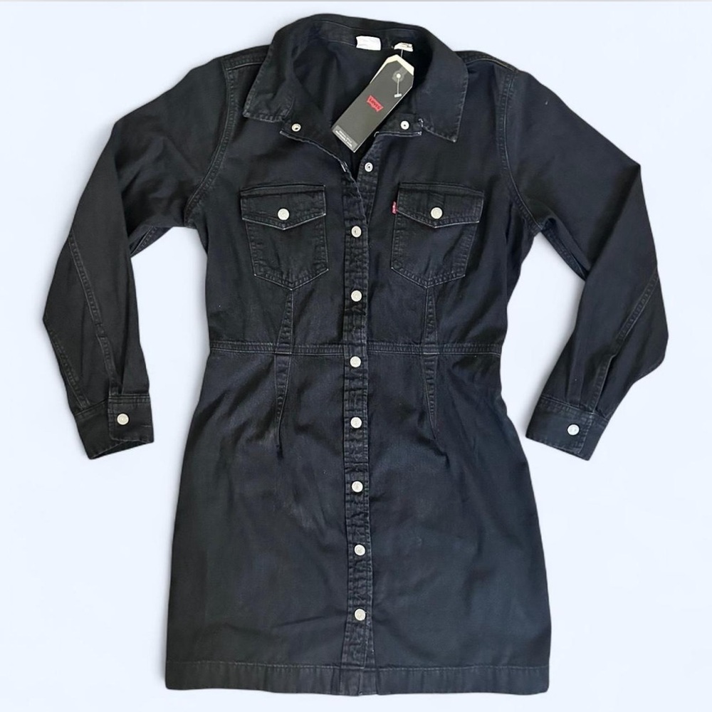 Levi's Black Denim Shirt Dress
